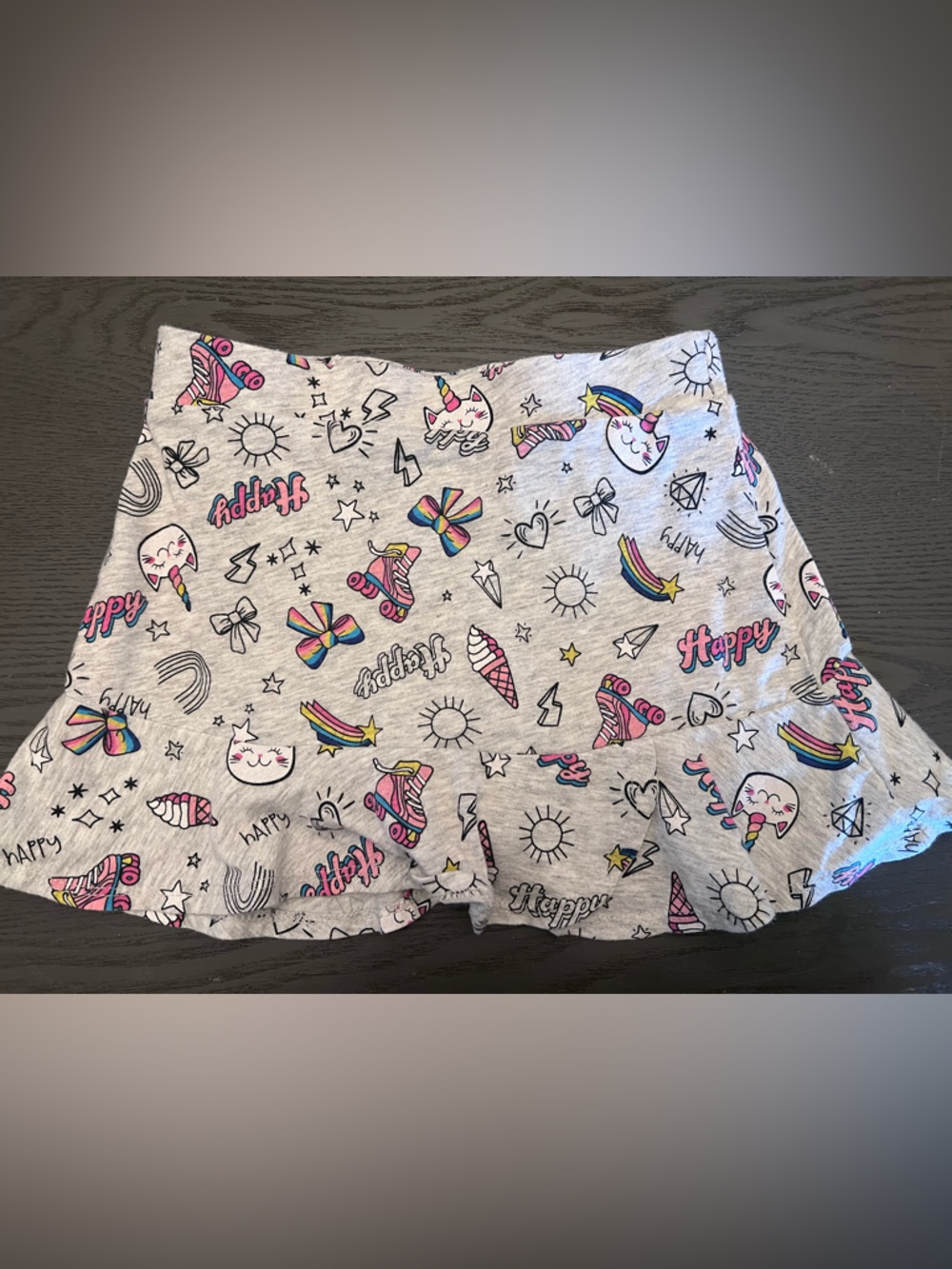 Garanimals Gray Skort with Pink and Teal Graphic Accents
